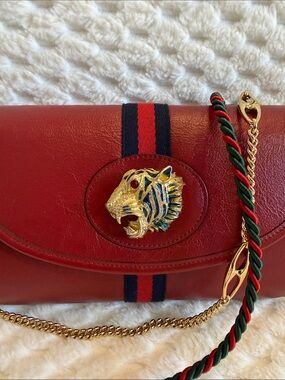 Gucci Rajah Leather Handbag-570145-Authentic-EUC